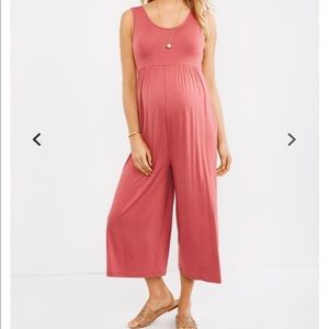 Motherhood Maternity Cropped Maternity Jumpsuit
